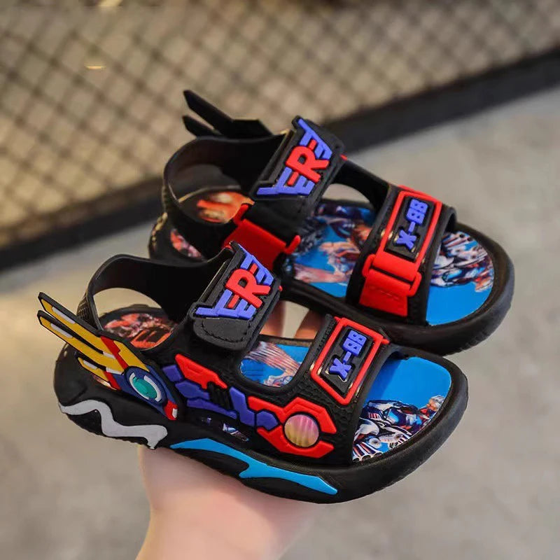 2025 New Summer  Kids' Sandals Boys' Shoes – Breathable Non-Slip Soft Sole Sports Beach Sandals for Toddler Boys and Children - Idrilay 