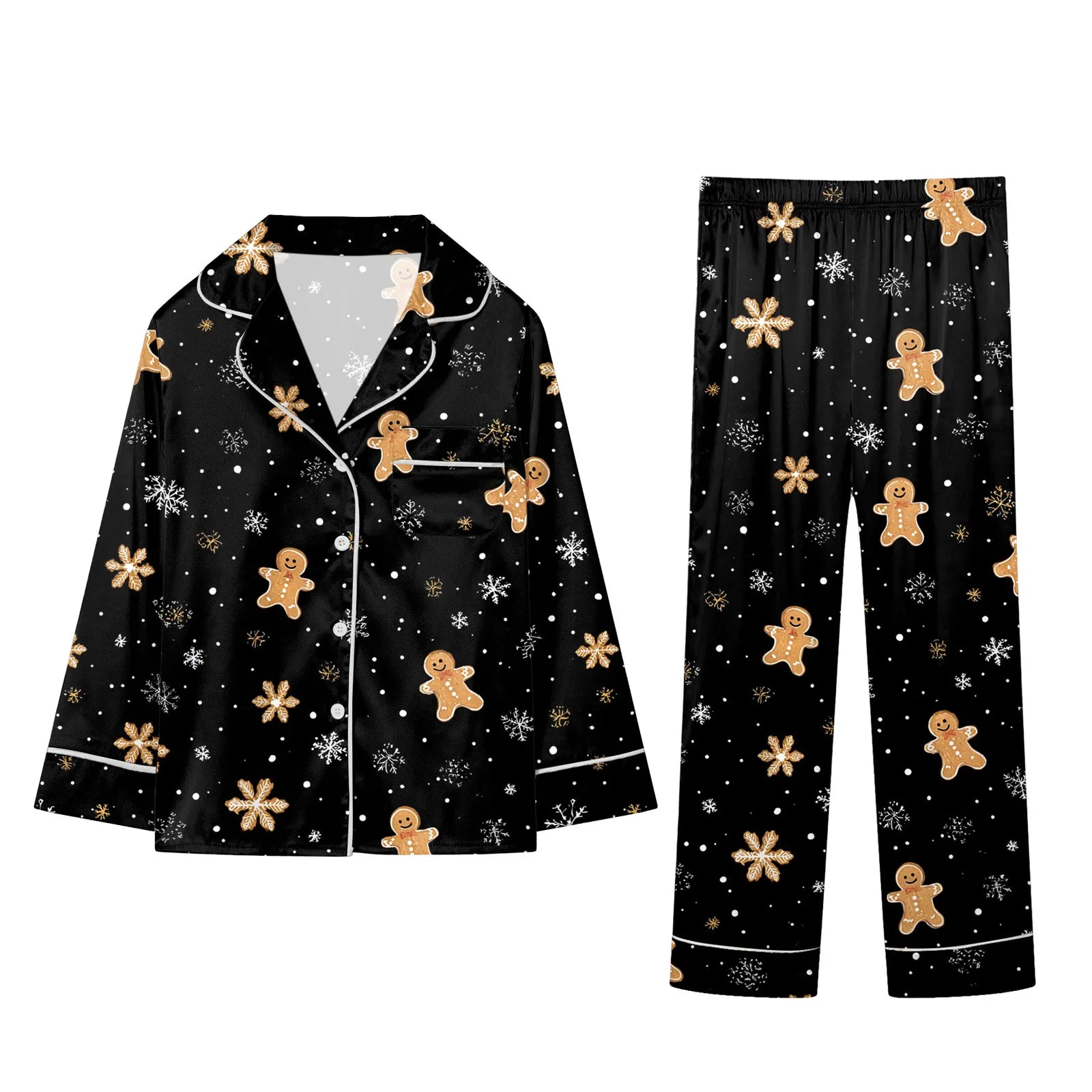 Christmas Hot Pyjamas Set For Family Christmas Pyjamas Top And Pant Christmas Print 2 Pc Home Set Matching Silk Pajamas Suits