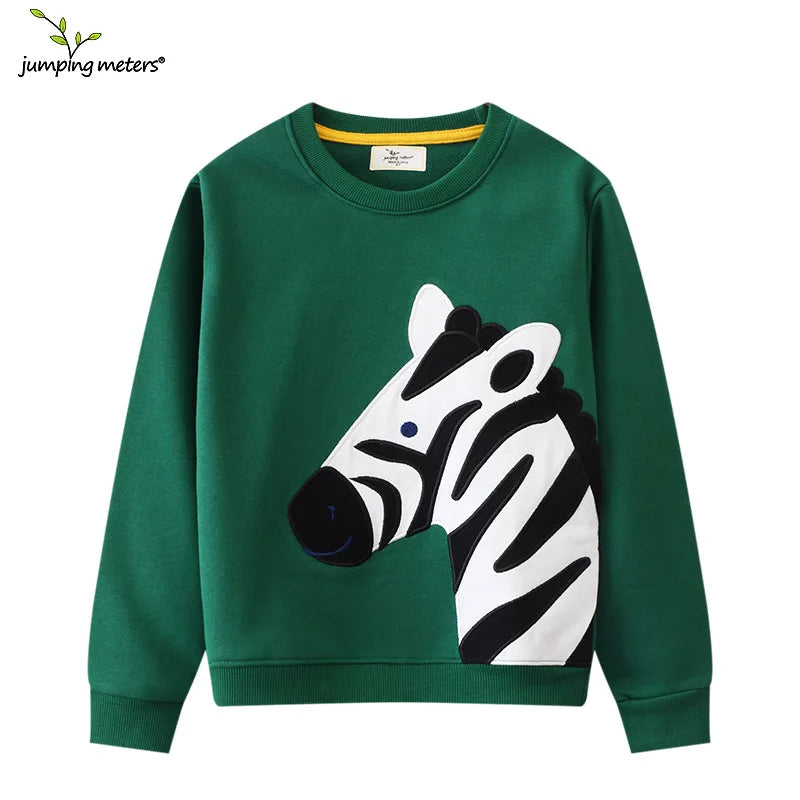 Jumping Meters 2-7T 2025 Design Boys Girls Sweatshirts Truck Cars Embroidery Hooded Shirts Kids Clothes Long Sleeve Autumn Tops
