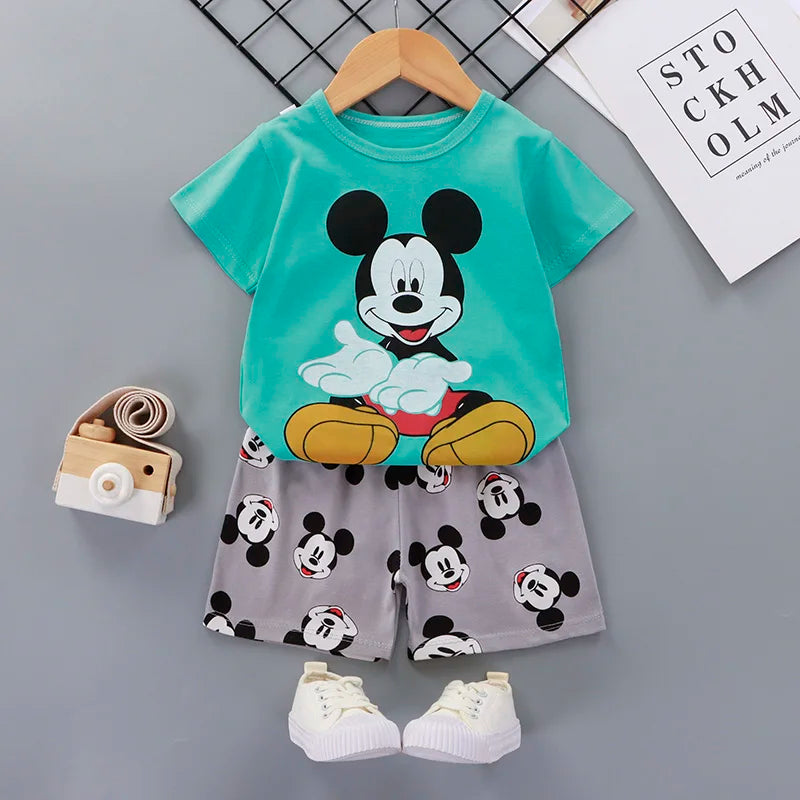 Boys clothes set 2pcs Summer Cartoon gril Short-Sleeved kids Suit Children's Clothing Outfit Set for boys 0-4 year