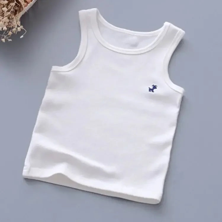 Fashion Children T-shirts for Girls Candy Color Baby Boys Graphic Tee Cotton Vest Tops Kids Summer Clothes Sleeveless T-Shirt - Idrilay 