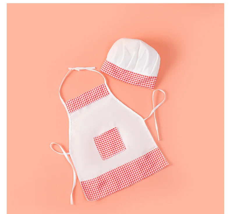 2pcs/set Baby Chef Apron Hat Newborn Photography Props  Kids Costumes  Chef Baby Cook Costume - Idrilay 