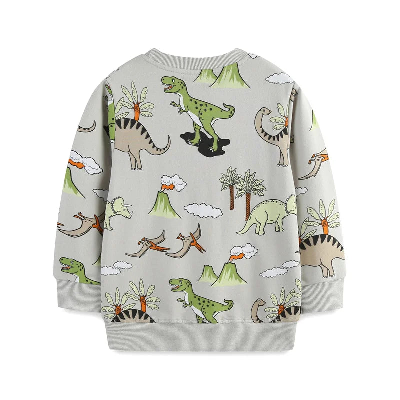 2-7T New Design Cotton Boys Sweatshirts Dinosaurs Fashion Children's Sport Shirts Long Sleeve Kids Autumn Spring Clothes