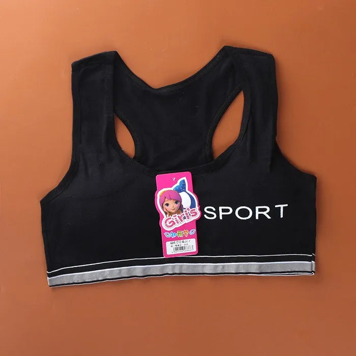 8-18Y Teenage Girls Training Bras Panties Student Kids Cotton Underwear Sets Young Children Padded Bra Vest+Panties Underclothes