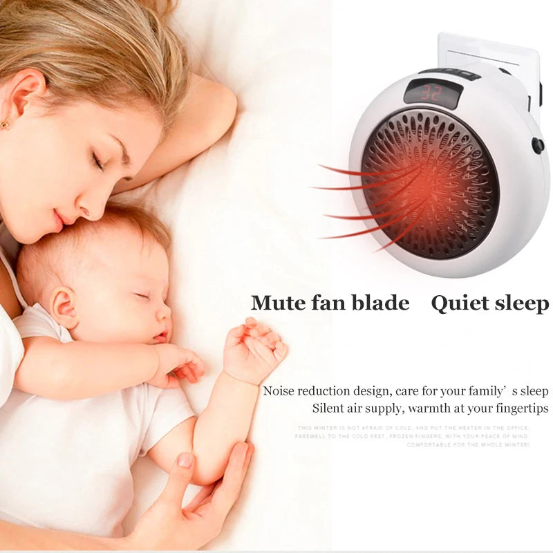 Electric Heater Portable Ptc Ceramic Hot Air Fan Household Desktop  Wall Mounted Round Home Mini Appliances Winter Heater - Idrilay 