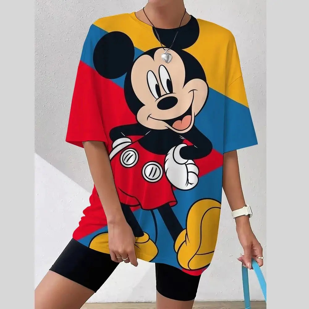 2026 M-ickey 3D Print T-shirt for Women Kids T-shirt Round Neck Clothes Pulovers Top Graphic T Shirts Casual