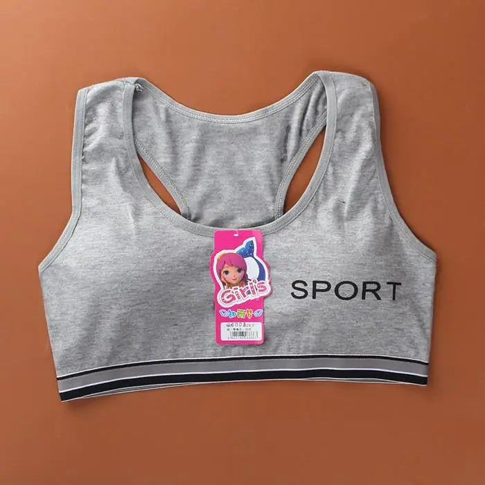 8-18Y Teenage Girls Training Bras Panties Student Kids Cotton Underwear Sets Young Children Padded Bra Vest+Panties Underclothes