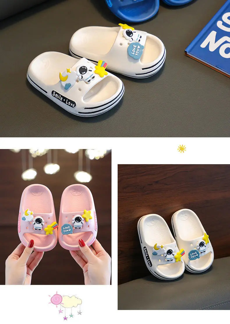 New Cute Astronaut Children's Home Indoor Slippers Anti-Slip Bathroom Baby Outdoor Sandals For Boys And Girls