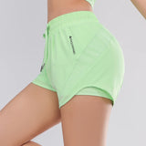 Sports shorts women's yoga fitness high waist loose three-quarter pants high elastic quick-drying breathable anti-glare - Idrilay 