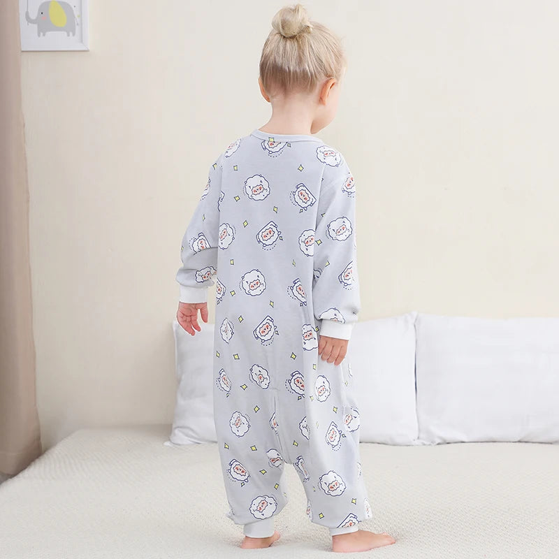 MICHLEY Spring Cotton Sleeping Bag Baby Sack Cartoon Sleepsack Pajamas Long Sleeve Sleepwear For Girls Boys Children 6M-6T