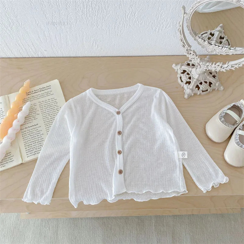Summer Korean Children Clothing Breathable Soft Kids Casual Coat Baby Toddler Sunscreen Thin Cardigan Toddler Girls Boys Outwear