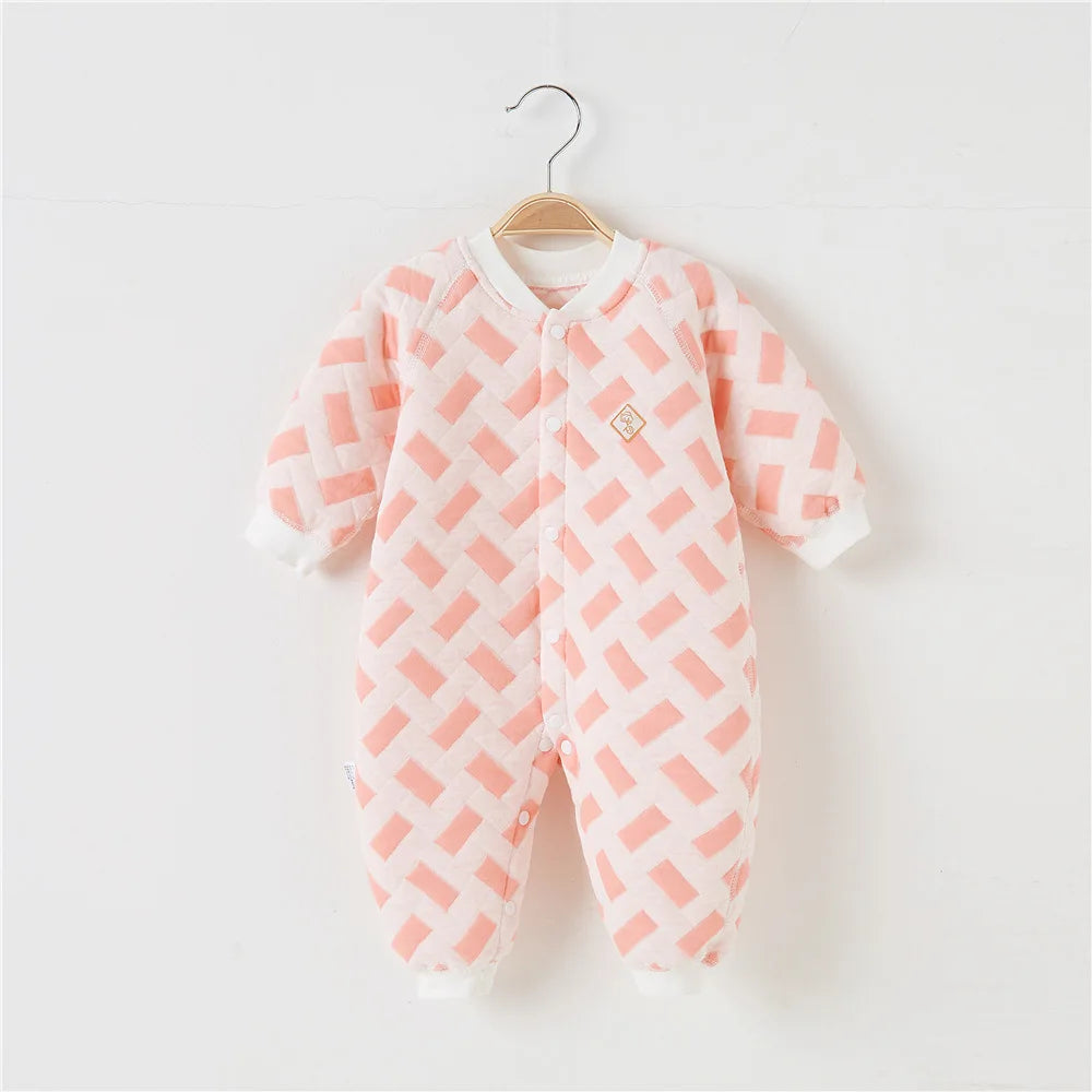 Baby Bodysuit Warm Cotton Outerwear Baby Underwear with Cotton Cladding Creeper Newborn Clothing Spring and Autumn