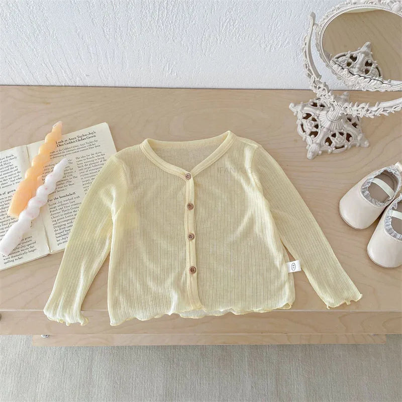 Summer Korean Children Clothing Breathable Soft Kids Casual Coat Baby Toddler Sunscreen Thin Cardigan Toddler Girls Boys Outwear