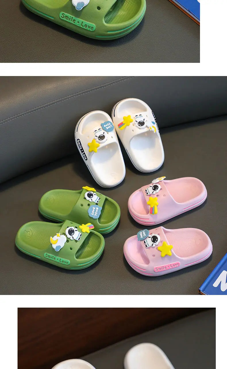 New Cute Astronaut Children's Home Indoor Slippers Anti-Slip Bathroom Baby Outdoor Sandals For Boys And Girls