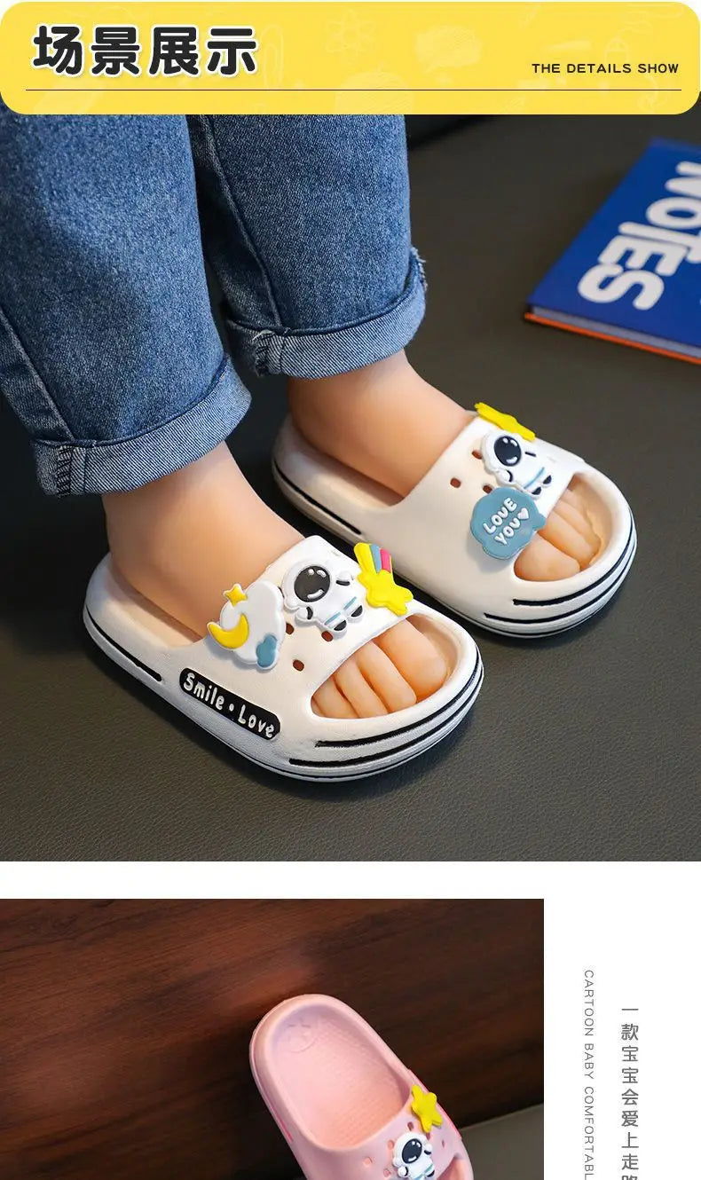 New Cute Astronaut Children's Home Indoor Slippers Anti-Slip Bathroom Baby Outdoor Sandals For Boys And Girls