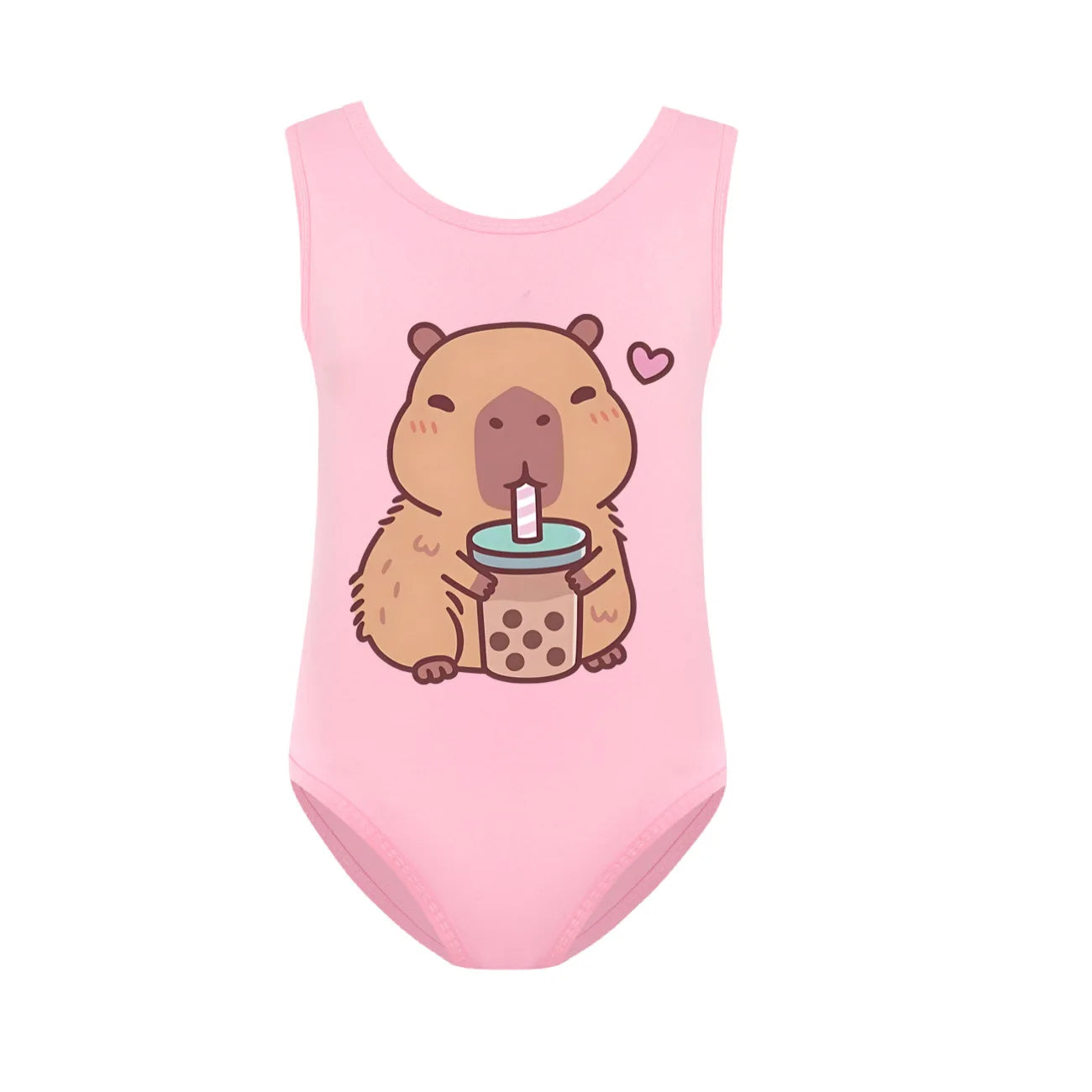 Swimsuit for Girls Summer Vacation Outfits Kids Game copybara Sling Ruffles Bikini Set Children Carooon Print Swimwear