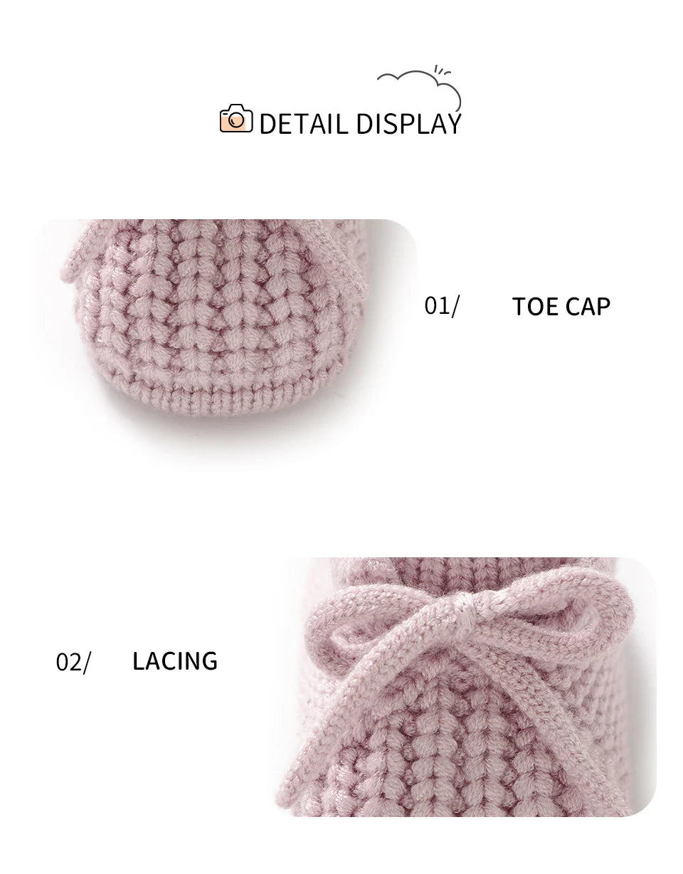 Newborn Baby Shoes Knitted Infant Boys Girls First Boots Fashion Solid Toddler Kid Bed Footwear 0-18M Warm Clothing Accessories