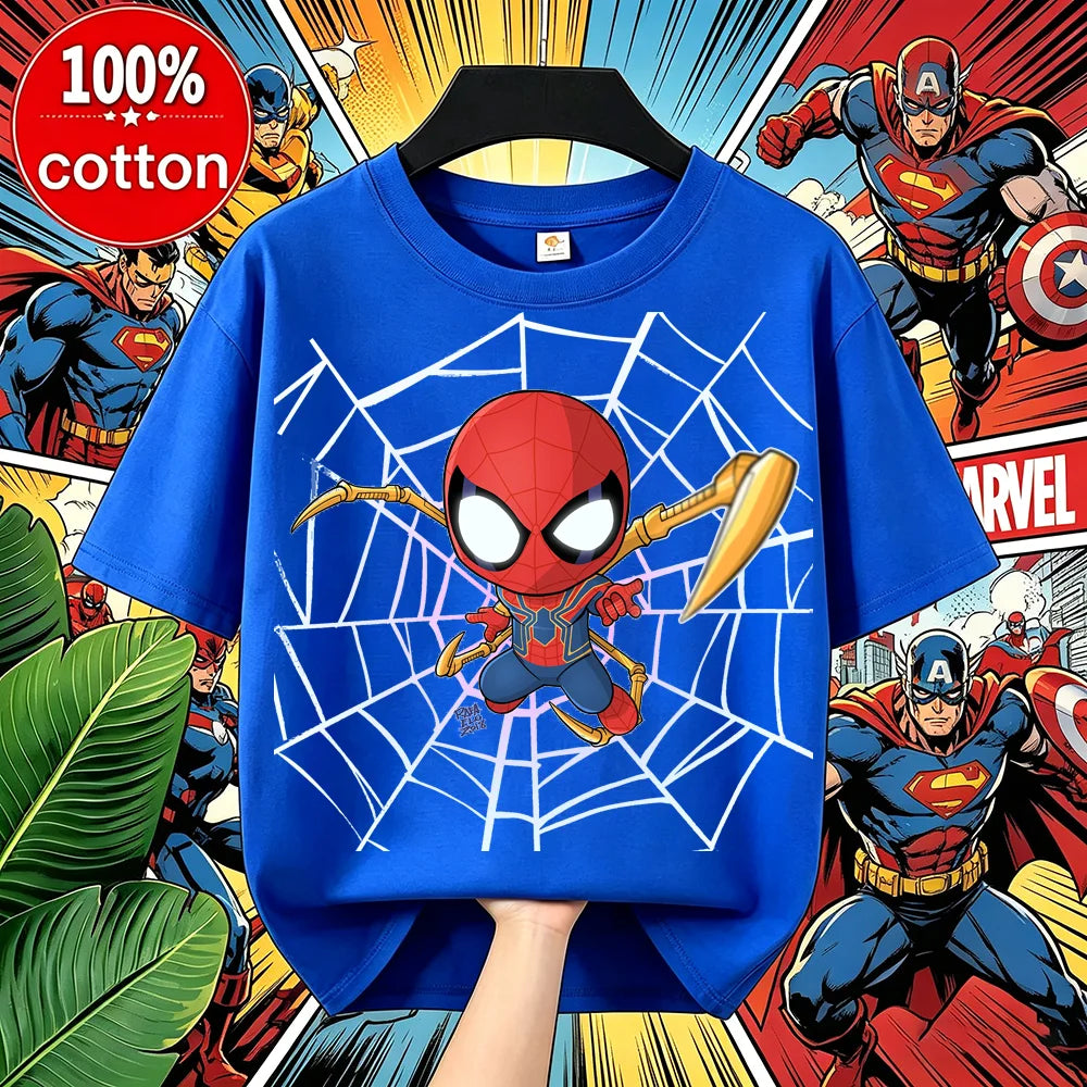 Boys Spiderman Clothes Girls Spider-Man Graphic T-Shirt Ages 3-14 Summer Marvel Kids Casual Tops