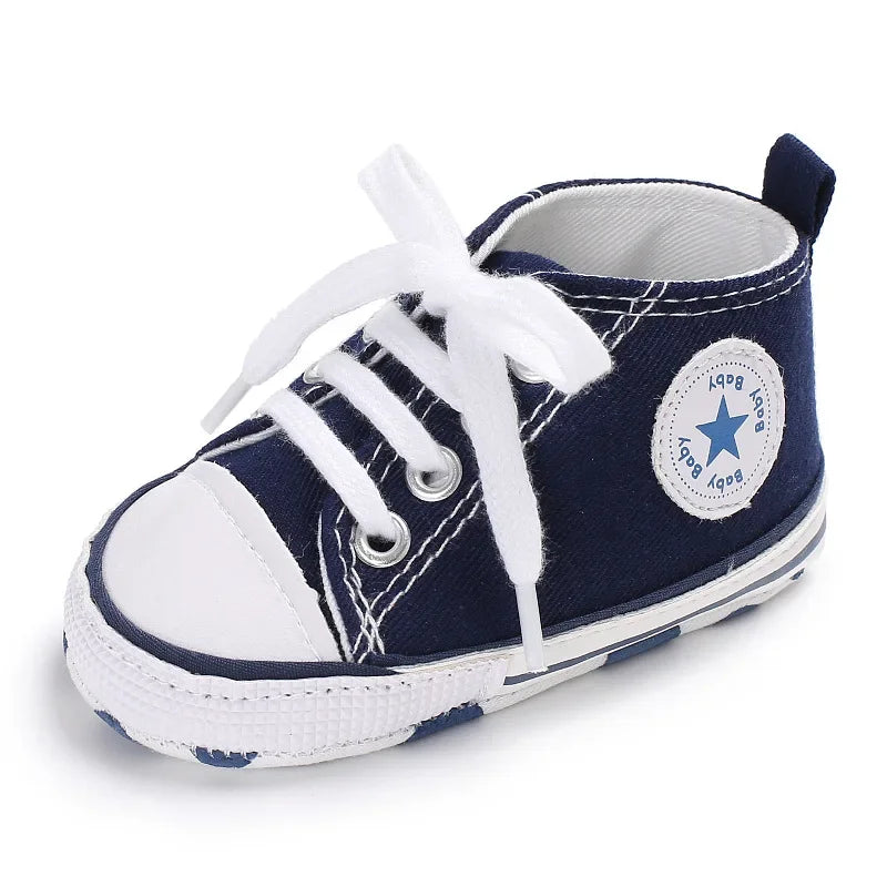 Canvas Sneakers Baby Boys Girls Shoes First Walkers Infant Toddler Anti-Slip Soft Sole Classical Newborn Baby Shoes 0-18 Months