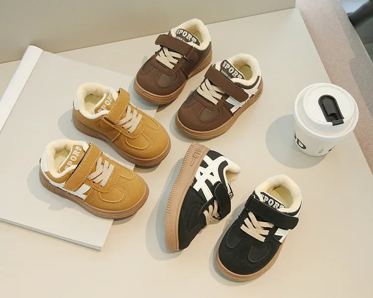 Children's Casual Cotton Shoes 2025 Autumn Winter New Boys Girls Retro Sports Shoes Kids Toddler Non-Slip Comfortable Sneakers - Idrilay 