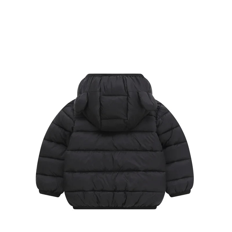 Kids Warm Down Jackets Autumn Winter Baby Thin Hooded Cotton Coats Girls Boys Cute Solid Outerwear Children Clothes 2-6 Years