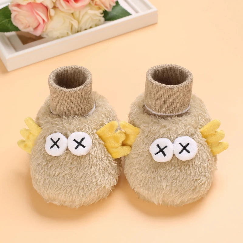 0-18M Lovely Warm Design Baby Girl Boy Toddler First Walkers Baby Shoes Soft Slippers Cute Shoes Winter Non-Slip Baby Warm Shoes