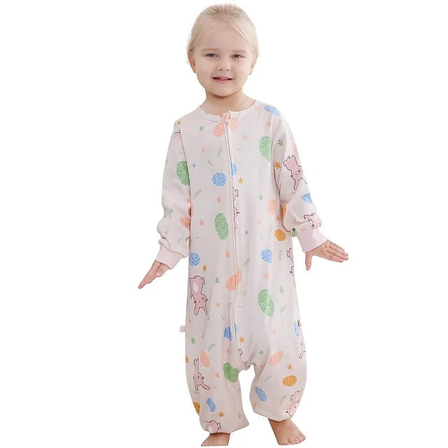 MICHLEY Spring Cotton Sleeping Bag Baby Sack Cartoon Sleepsack Pajamas Long Sleeve Sleepwear For Girls Boys Children 6M-6T