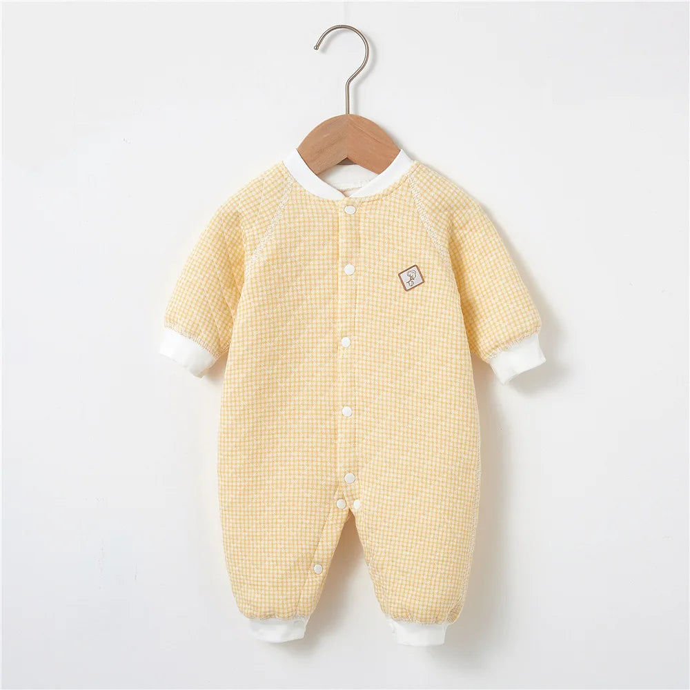 Baby Bodysuit Warm Cotton Outerwear Baby Underwear with Cotton Cladding Creeper Newborn Clothing Spring and Autumn