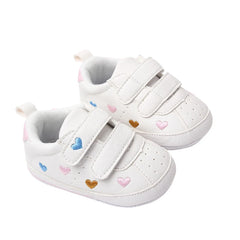 Baby Sneaker PU Leather Heart Star Non-slip Flats First Walking Shoes for Girls Boys