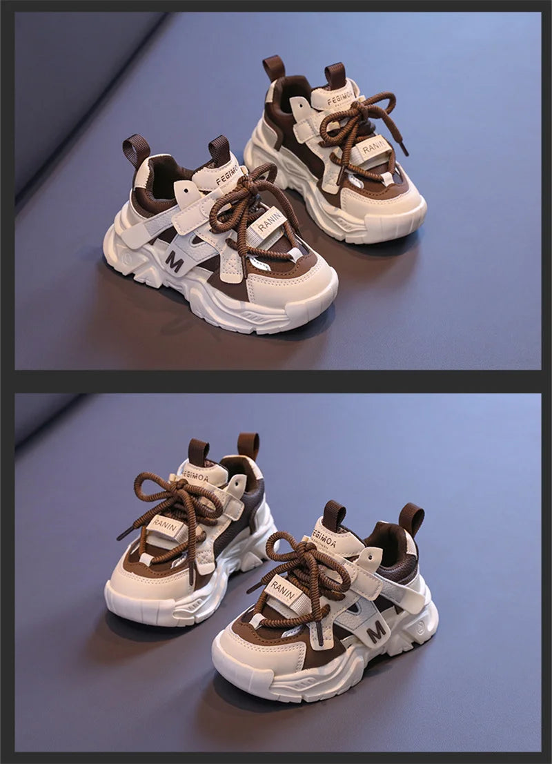2024 Kids Sports Shoes Children Non-slip Lightweight Sneaker Children's Fourseason Breathable Boys Casual Walking Shoes