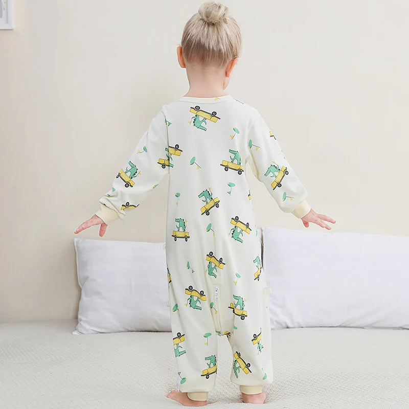 MICHLEY Spring Cotton Sleeping Bag Baby Sack Cartoon Sleepsack Pajamas Long Sleeve Sleepwear For Girls Boys Children 6M-6T