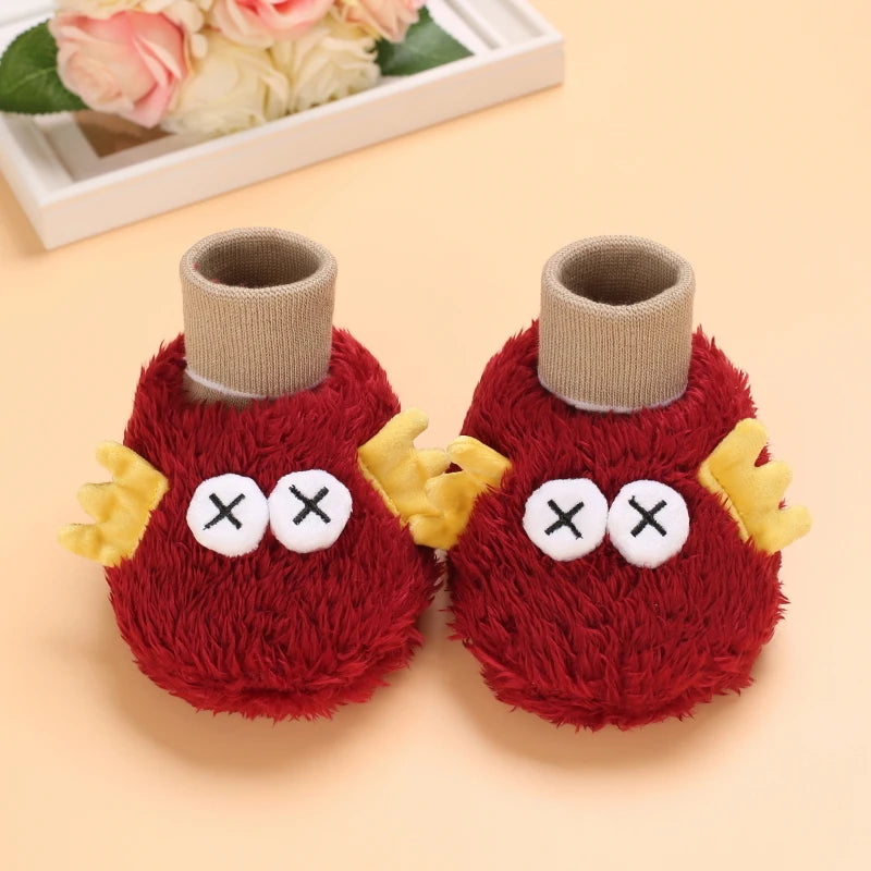 0-18M Lovely Warm Design Baby Girl Boy Toddler First Walkers Baby Shoes Soft Slippers Cute Shoes Winter Non-Slip Baby Warm Shoes