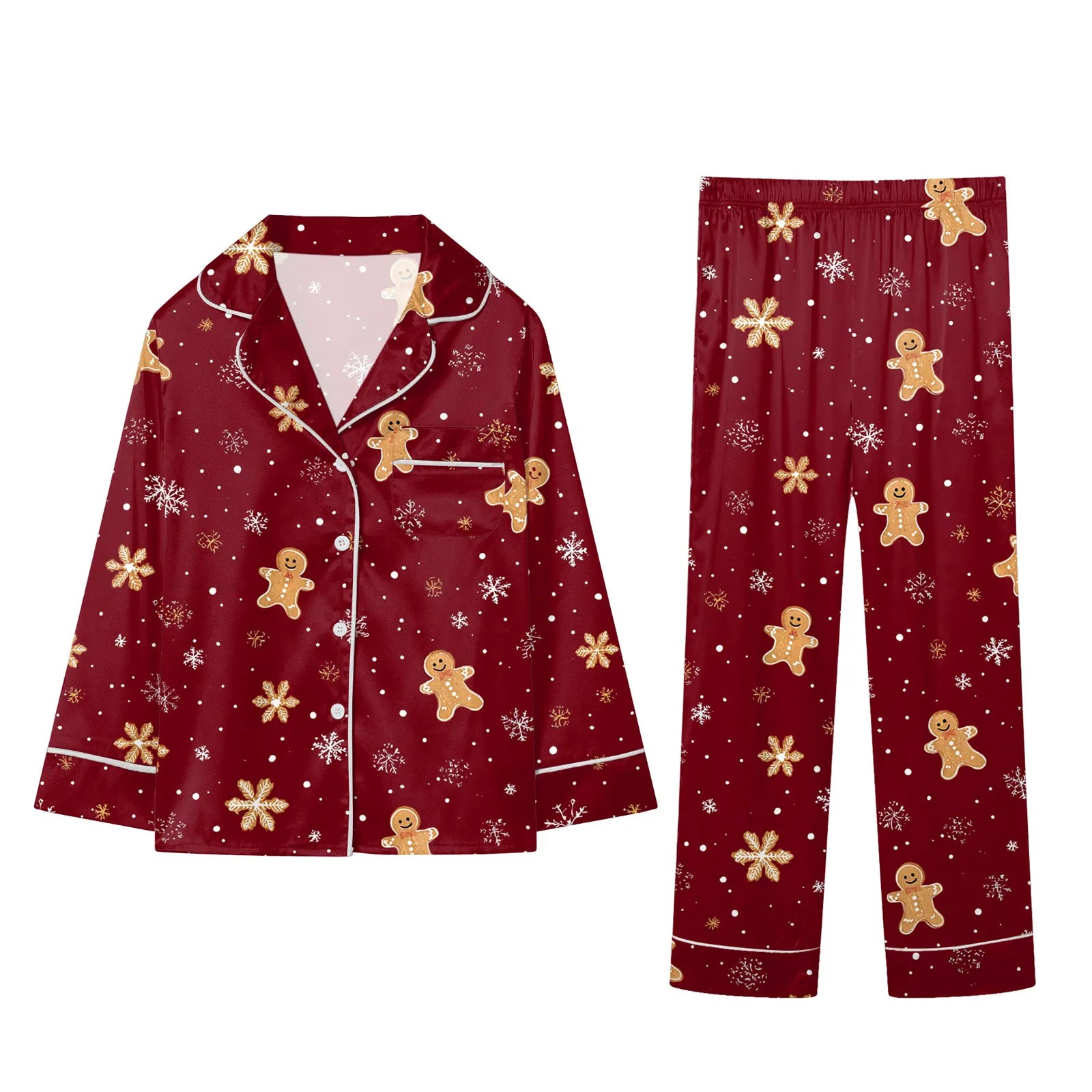 Christmas Hot Pyjamas Set For Family Christmas Pyjamas Top And Pant Christmas Print 2 Pc Home Set Matching Silk Pajamas Suits