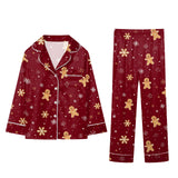 Christmas Hot Pyjamas Set For Family Christmas Pyjamas Top And Pant Christmas Print 2 Pc Home Set Matching Silk Pajamas Suits