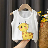 Girls Summer Tee Tops Casual Kids Cartoon Print Sleeveless Cotton Soft T-shirt Children Tank Top