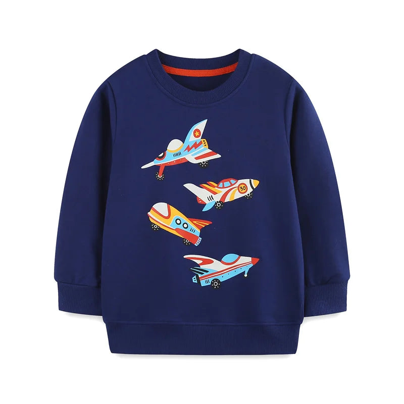 2-7T New Design Cotton Boys Sweatshirts Dinosaurs Fashion Children's Sport Shirts Long Sleeve Kids Autumn Spring Clothes
