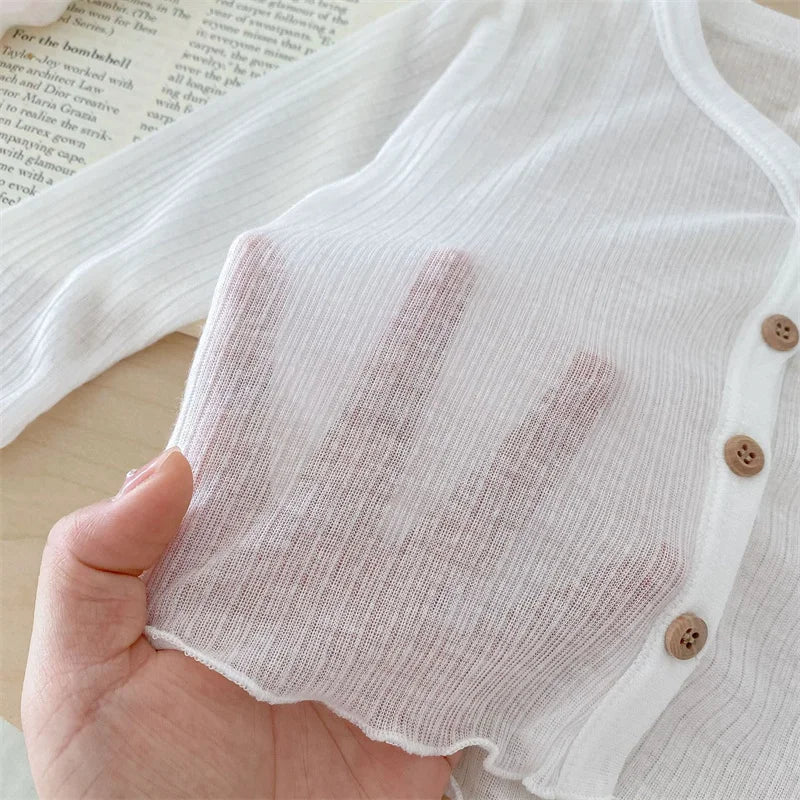Summer Korean Children Clothing Breathable Soft Kids Casual Coat Baby Toddler Sunscreen Thin Cardigan Toddler Girls Boys Outwear