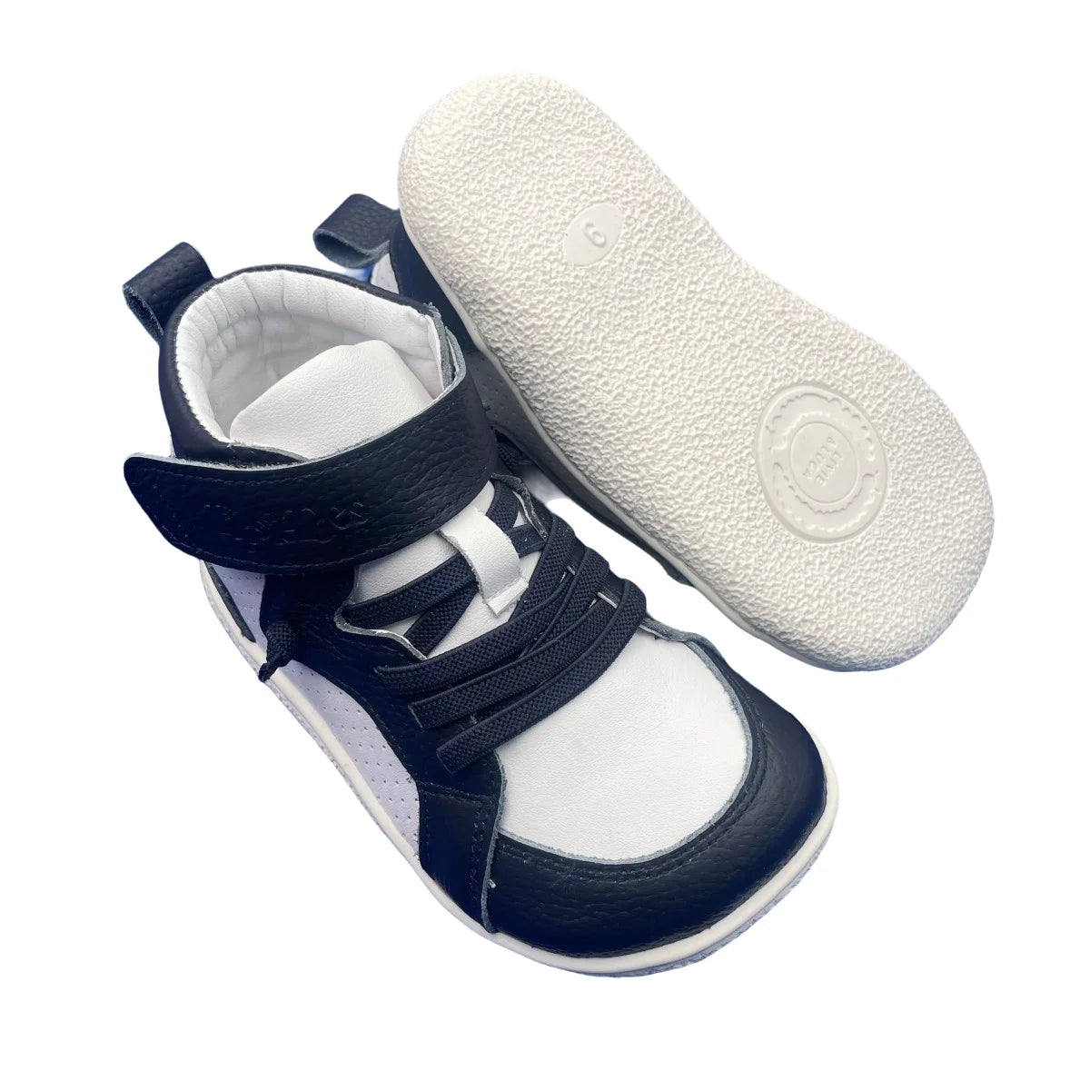 Tipsietoes Spring Autumn Genuine Leather Boots For Girls Boys Kid Barefoot Sneaker Leather Linning Light Weight Elastic Strape