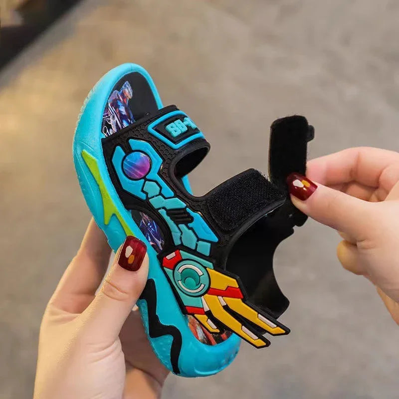 2025 New Summer  Kids' Sandals Boys' Shoes – Breathable Non-Slip Soft Sole Sports Beach Sandals for Toddler Boys and Children - Idrilay 