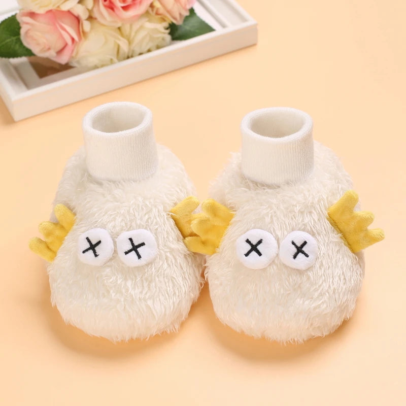 0-18M Lovely Warm Design Baby Girl Boy Toddler First Walkers Baby Shoes Soft Slippers Cute Shoes Winter Non-Slip Baby Warm Shoes