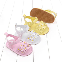 Baby Girl Shoes Cute Flowers Beautiful Sandals Summer Walking Infant Shoes 2024 New Fashion High Quality PU and TPR BHX3195