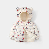 Girls Winter Coat Boy kids Girls Cotton-padded Jacket Character Pattern Baby Hooded Jacket Children Down Jacket