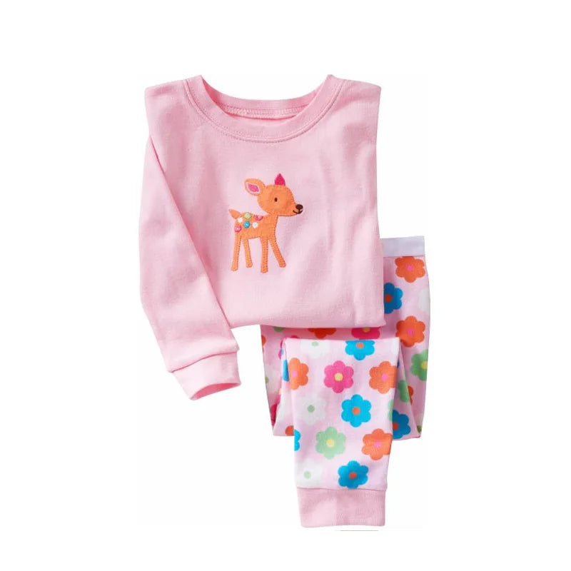 kids pajamas set baby pijama boys animal embroidery sleepwear girls cute 100% cotton soft nightwear children clothing homewear