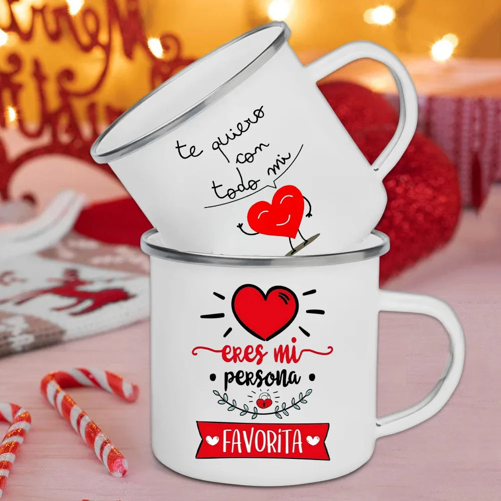 You Are My Favorite Person Print Valentines Coffee Mug Valentine Enamel Mugs Party Wine Juice Beverage Cup Valentine's Day Gift - Idrilay 
