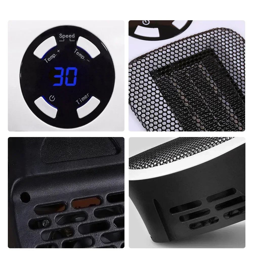 Portable Heater Electric Heater Plug In Wall Room Heater Home Appliance Heating Stove Mini Radiator Remote Warmer Machine 500W - Idrilay 