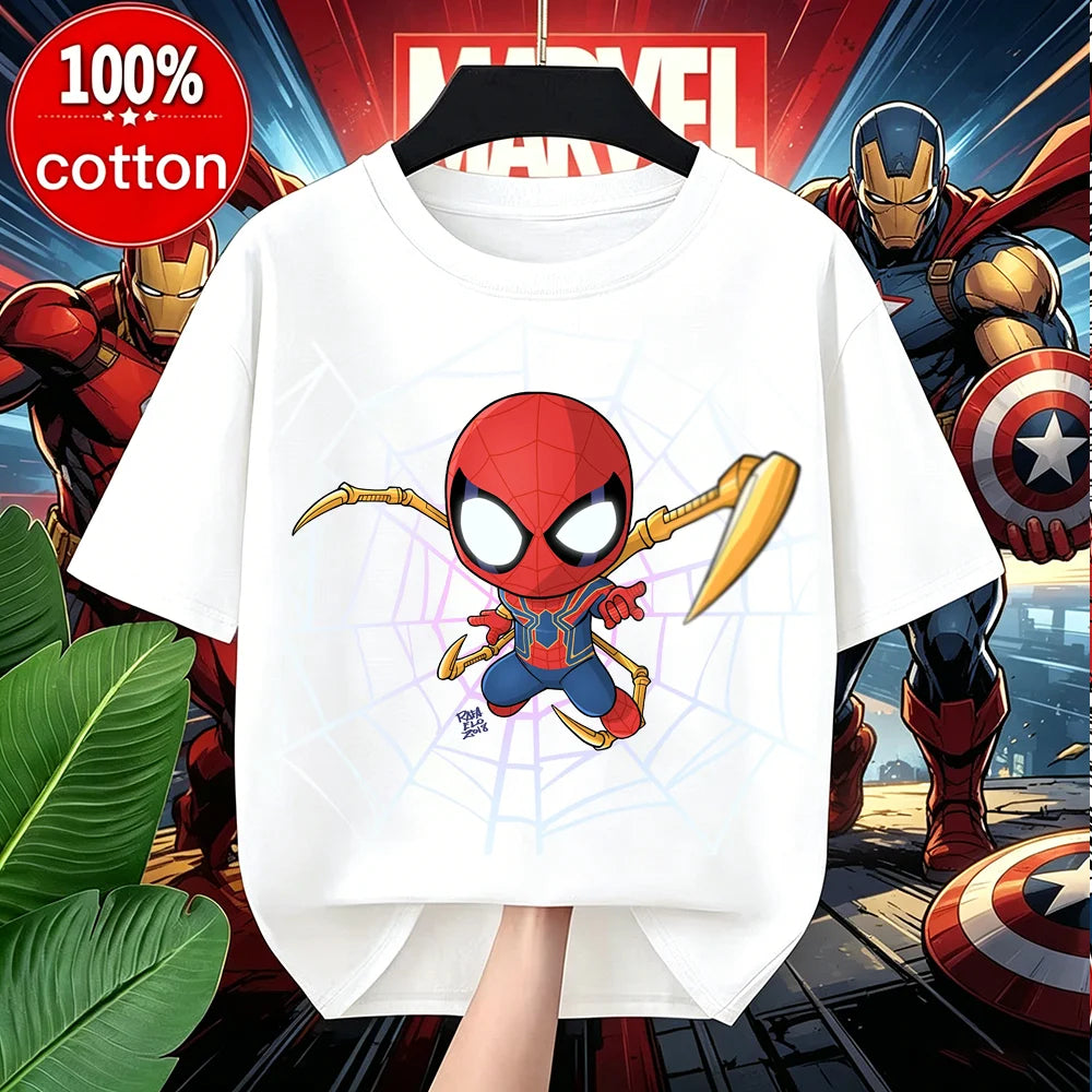 Boys Spiderman Clothes Girls Spider-Man Graphic T-Shirt Ages 3-14 Summer Marvel Kids Casual Tops