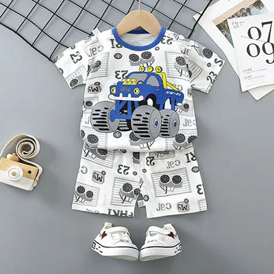 Boys clothes set 2pcs Summer Cartoon gril Short-Sleeved kids Suit Children's Clothing Outfit Set for boys 0-4 year