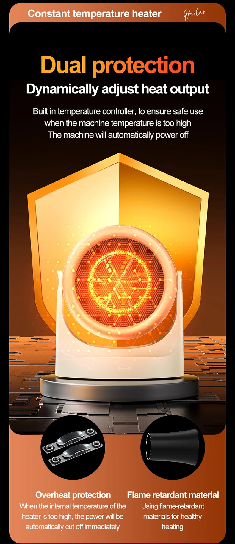 Desktop Heater Dormitory Mini Quick Heating Silent Energy Efficient Household Hot Air Blower Appliances Room Warmer For Office ﻿ - Idrilay 