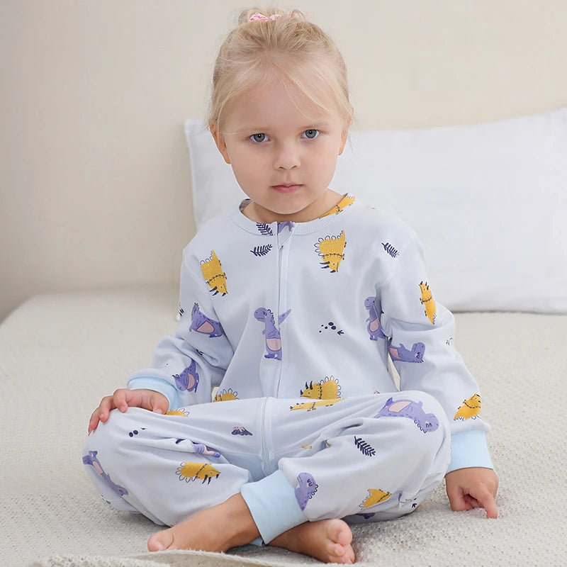 MICHLEY Spring Cotton Sleeping Bag Baby Sack Cartoon Sleepsack Pajamas Long Sleeve Sleepwear For Girls Boys Children 6M-6T