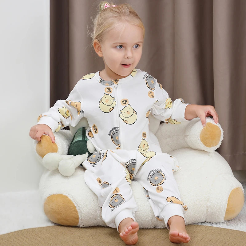 MICHLEY Spring Cotton Sleeping Bag Baby Sack Cartoon Sleepsack Pajamas Long Sleeve Sleepwear For Girls Boys Children 6M-6T